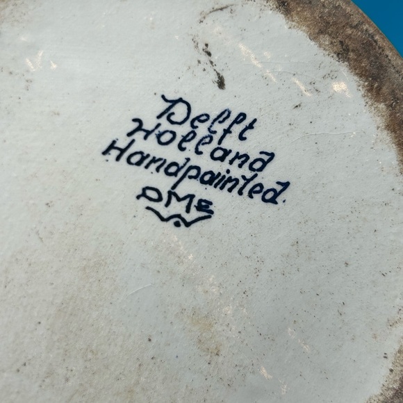 Vintage Delft planter crocus bulb windmill blue white, Iris bowl - Picture 5 of 5